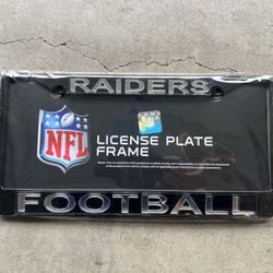 Raiders Black Metallic License Plate Frame