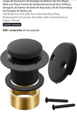 Matte Black Tip-Toe Tub Drain Trim Set