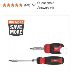 Milwaukee 14-in-1 Ratcheting Multi-Bit Screwdriver and 8-in-1 Compact Multi-Bit Screwdriver (2-Pack)