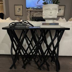 Black Wood Console Table 