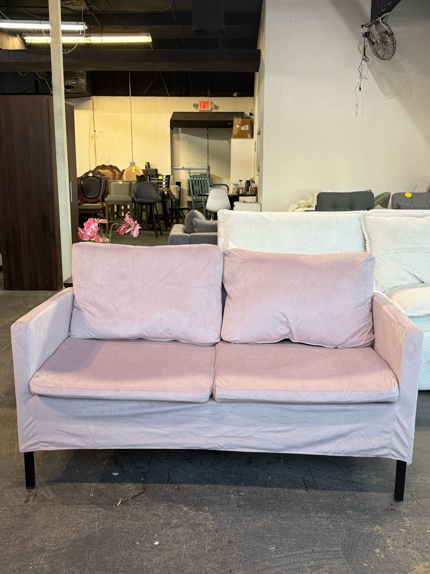 š„Special Discount š„Couch Mid Century Modern Small Loveseat for Living Room, 51" W Mini Little Upholstered 2-Seater Love Seats w/Iron Legs for Compac