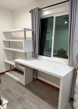 White loft style desk