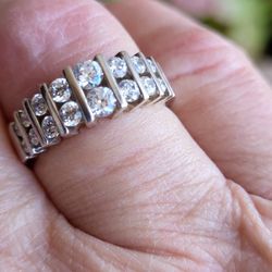 Sterling Silver Ring, Diamonigue,Size 7.5 