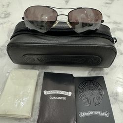 Chrome Hearts Wood Temples Cross Sunglasses 6.5cm x 3.7cm Lens 14.5cm Frame Men - Excellent Condition - Originally $2400.   Asking $1595