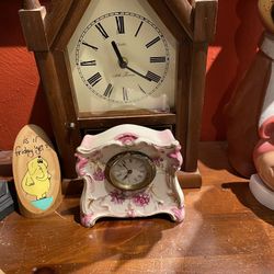 Beautiful Small Porcelain Antique Ansonia Wind Up Mantle Clock
