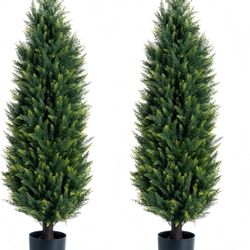 2 Pack of Artificial Shrub Plants for Decorating Indoors or Outdoors (40 inches)