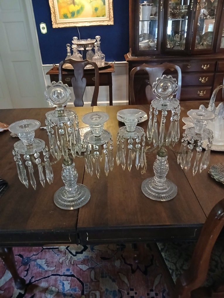 Baccarat Crystal Medallion Candelabras C.1835