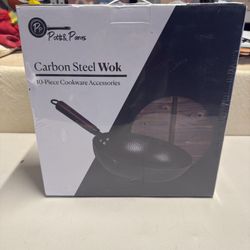 Carbon Steel Wok 10-Piece Cookware Accessories Set 