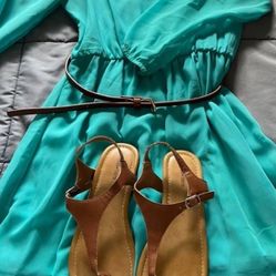 There Is Two Items A Dress In Size 8 And Sandals In Size 12-16 There For Girls Ages 12-14 Both For $35 Total It’s Good For Easter