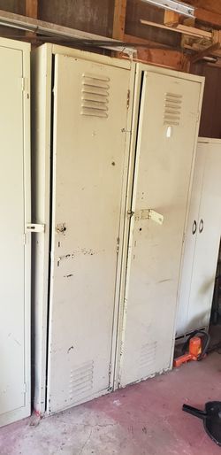 Vintage Set Of 2 Metal Lockers