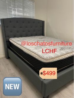 Queen size bed frame and mattress