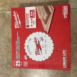Milwaukee 7-1/4 in. 24-Tooth Tungsten Carbide Wood Cutting Framing Circular Saw Blade (25-Pack)