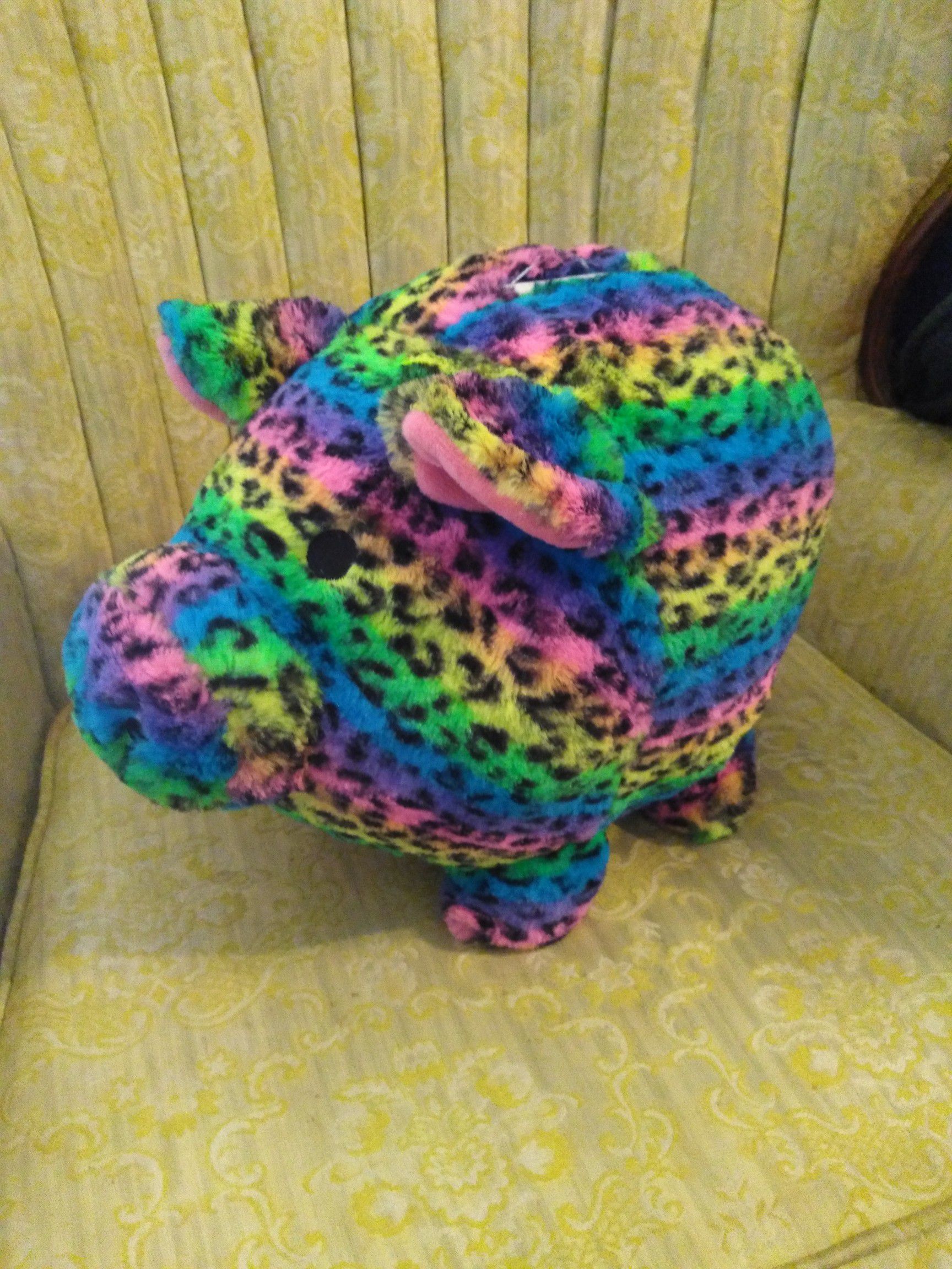 Rainbow Stuffed Animal Piggy Bank