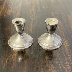Sterling Weighted by Duchim  Set of 2 Candle Holder 