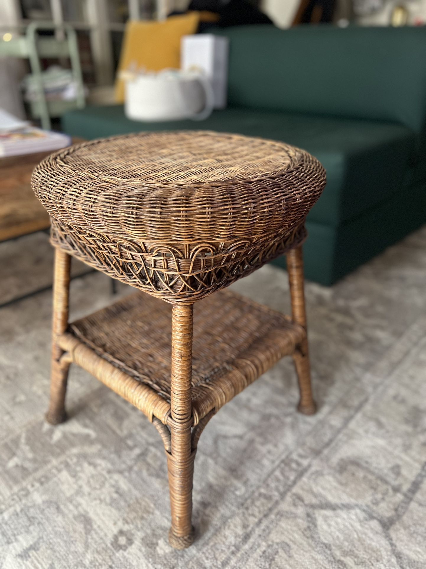 Wicker Stool/ Plant Holder 