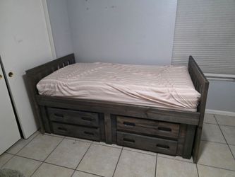 Twin captains bed with dresser