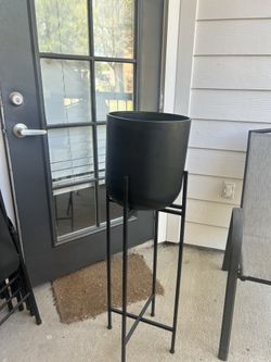 tall large metal plant pot
