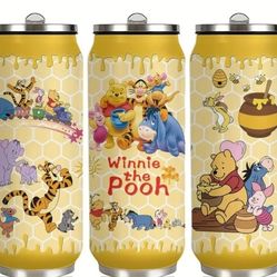 1pc17oz Winnie The Pooh Tumbler W/Lid And Straw - Featuring Pooh, Tigger, Piglet & Eeyore - Stainless Steel Insulated Mug For Hot And Cold Drinks 
