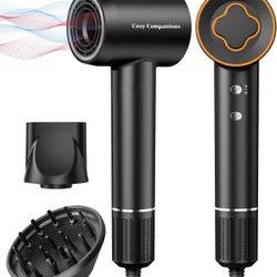 Hair Dryer, 150000 RPM High-Speed Brushless Motor Negative Ionic Blow Dryer for Fast Drying, Low Noise Thermo-Control Hair-Dryer-with-Diffuser and Noz