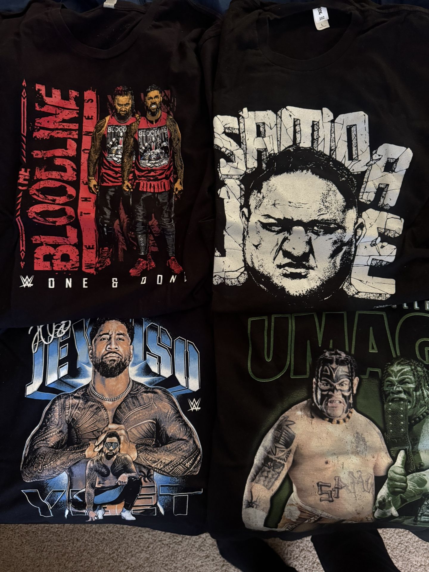 WWE AEW Bloodline Samoan Wrestling T Shirts Usos Jey Samoa Joe Umaga