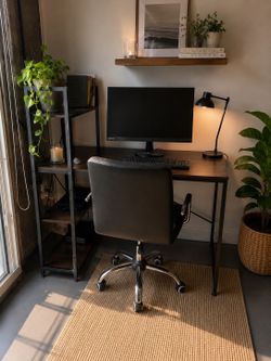 Modern Work Desk with Shelving + Optional Office Chair | Home Office Desk