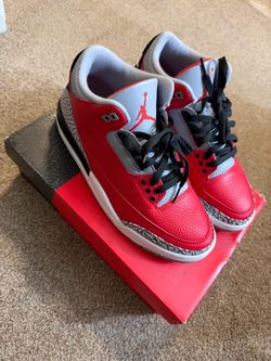 Air Jordan 3 Retro Red Cement Sneakers
