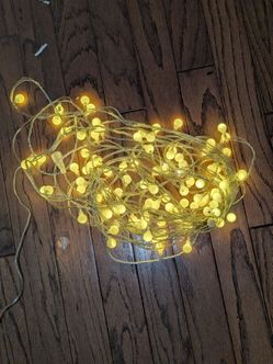 CZJUTAI LED Warm White Globe String Lights Clear Wire Remote, Dimmable Plug-In