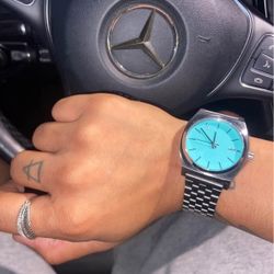 Nixon Watch Silver And Blue Turquoise Inside 