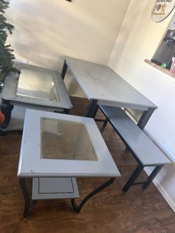 Dining Table Coffee Table Side Table Bench And 3 Chairs