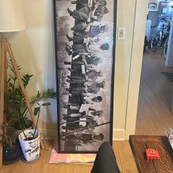 "lunch atop a skyscraper " - Large Framed Poster Print