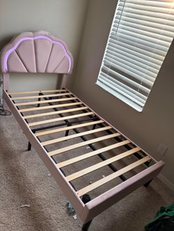 Twin Bed Frame with LED Headboard