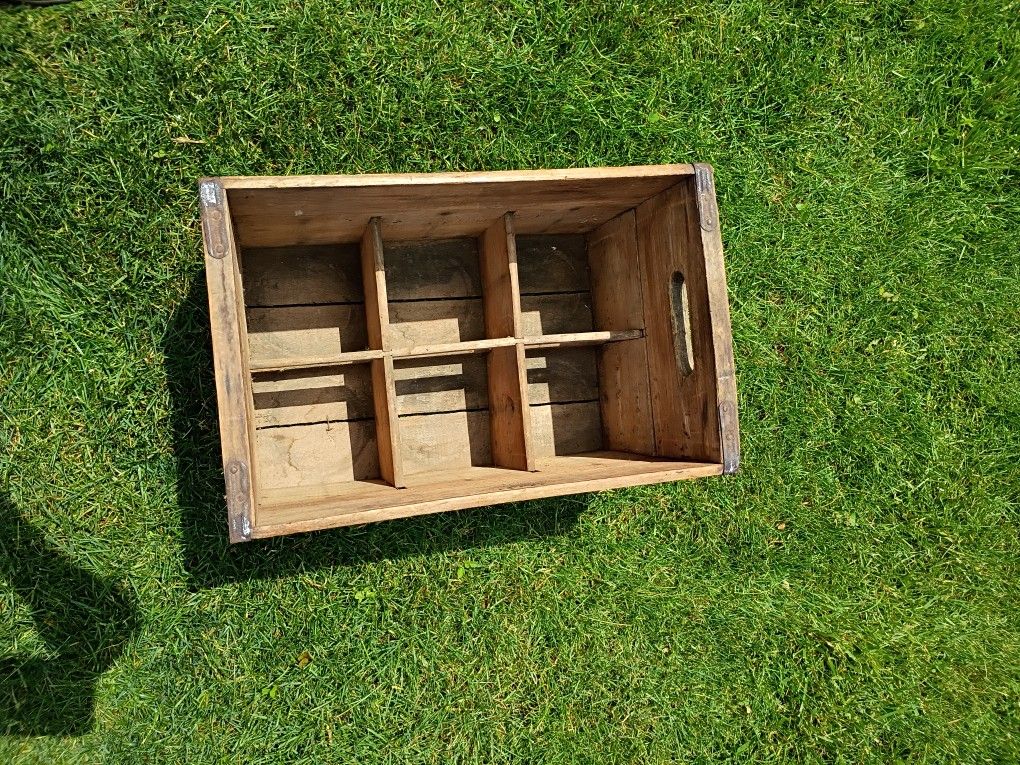 Vintage Wooden Milk Case