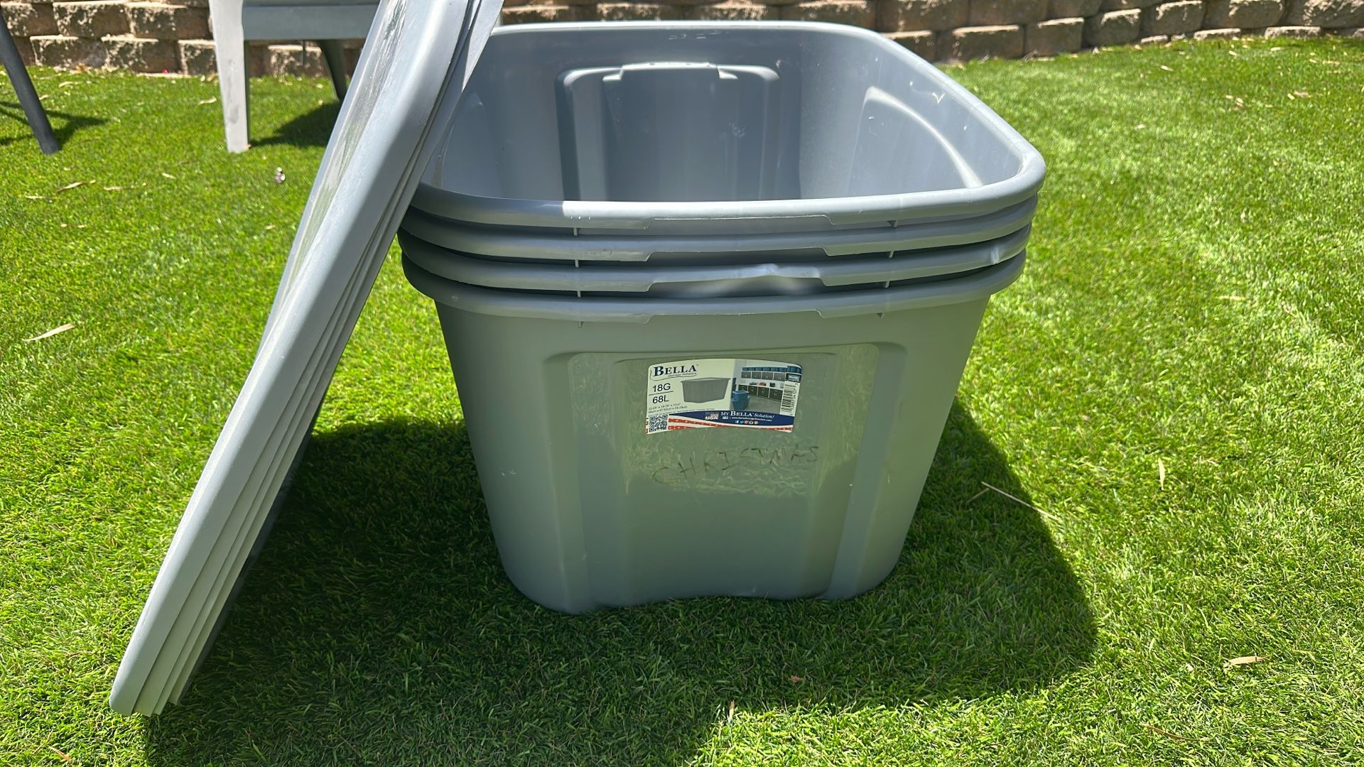 4 18G Storage Bins With Lids