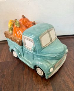 Truck Hauling Pumpkins Cookie Jar
