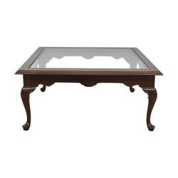 ETHAN ALLEN SQUARE CHERRY COFFEE TABLE