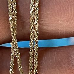 14K Yellow Gold Rope Necklace with Snowflake Pendant  