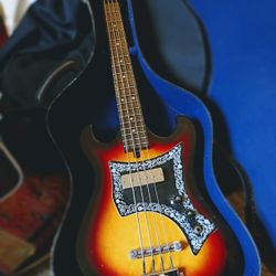 Schafer/Teisco Vintage 1960 Bass Sunburst Guitar 