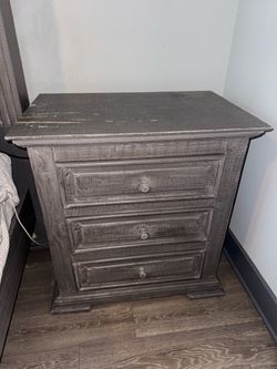 Gray wooden nightstand