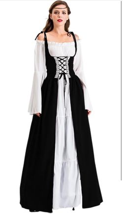 Small Medieval Renaissance Costume Cosplay Over Dress Victorian Costume Vintage Retro Dress