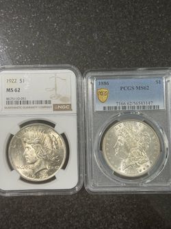 1922 Peace Dollar / 1886 Morgan Certified