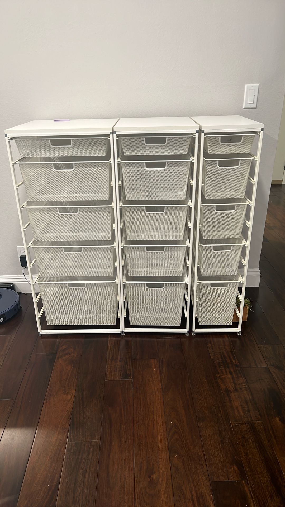 Elfa Cabinet-Sized Mesh Pantry Storage Set Of three – White