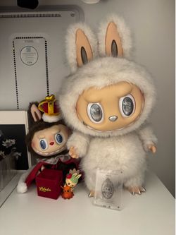Labubu Zimomo Angel in Clouds Large Plush + Let’s Checkmate King Plush Bundle POP MART Authentic