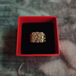 14k Gold Nugget Men Ring 