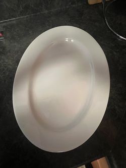 Large White Oval Ceramic Serving Platter