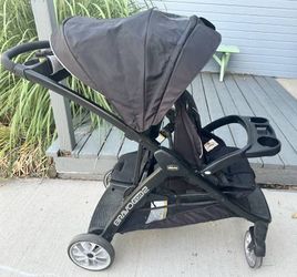Gray and Black Chicco Bravo For 2 Sit and Stand Stroller