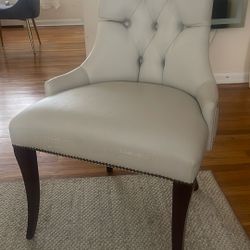 Ivory Leather Chair Set