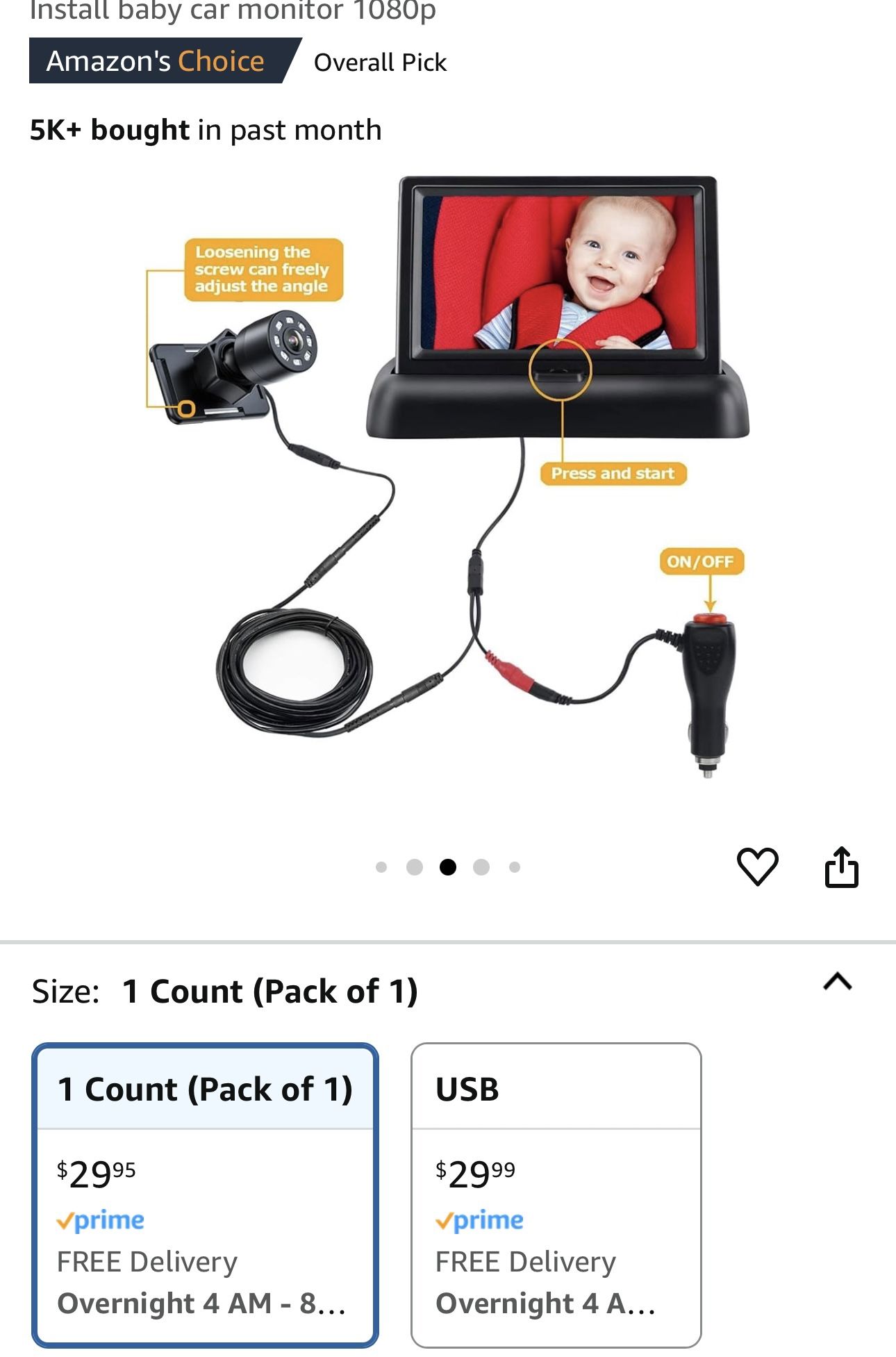 Camera car for baby