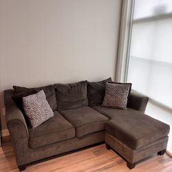 One Sided L Couch With Pillows