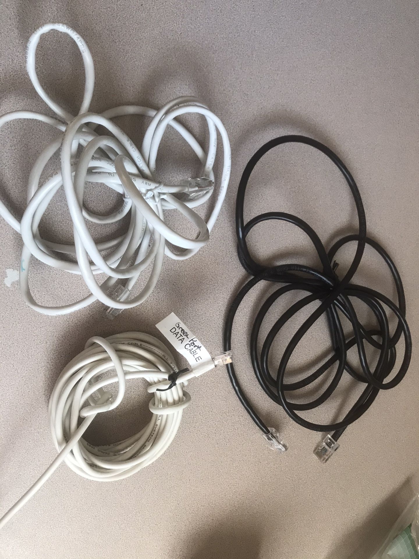 Data cable, and Ethernet cables. Each $1