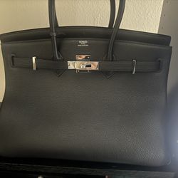 Authentic Hermès Black Birkin 30 Togo Leather With Palladium Hardware